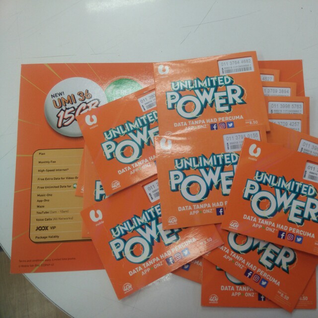 U Mobile Sim Card Tickets Vouchers Gift Cards Vouchers On Carousell