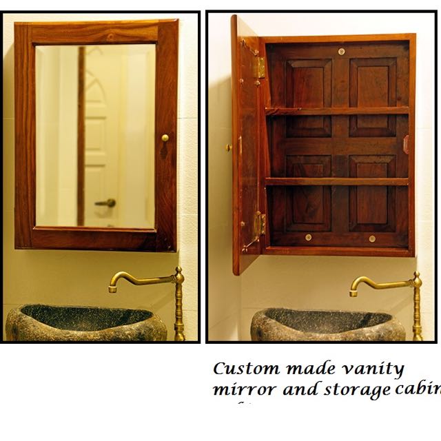 Wooden Vanity Cabinet With Mirror, Wooden Vanity Mirror