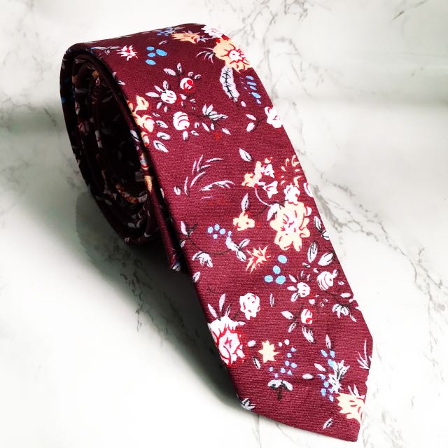 maroon floral ties