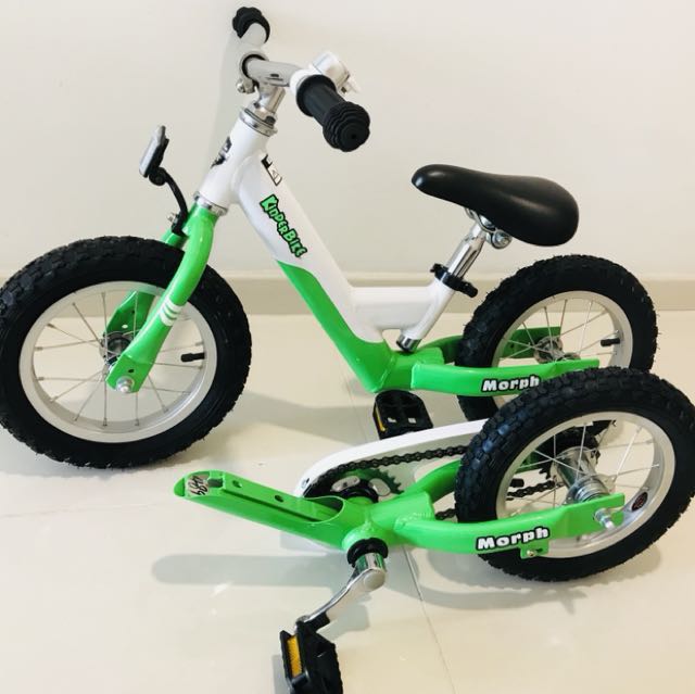 Kinderbike Morph Convertible Balance Bike Green Sports Equipment Bicycles Parts Bicycles on Carousell