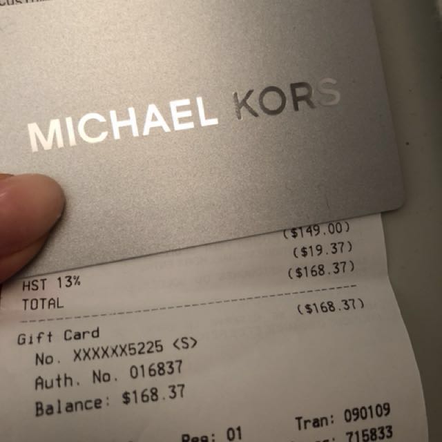MICHAEL KORS GIFT CARD $168.37 for $140 