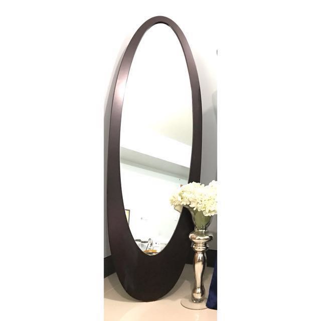 Oval floor mirror with stand, Furniture & Home Living, Home Decor