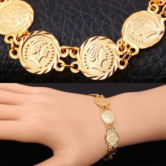 Real 916 gold coin Bracelet