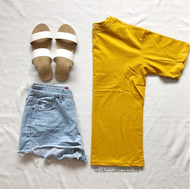 Ulzzang Korean Yellow Mustard T Shirt Women S Fashion Clothes