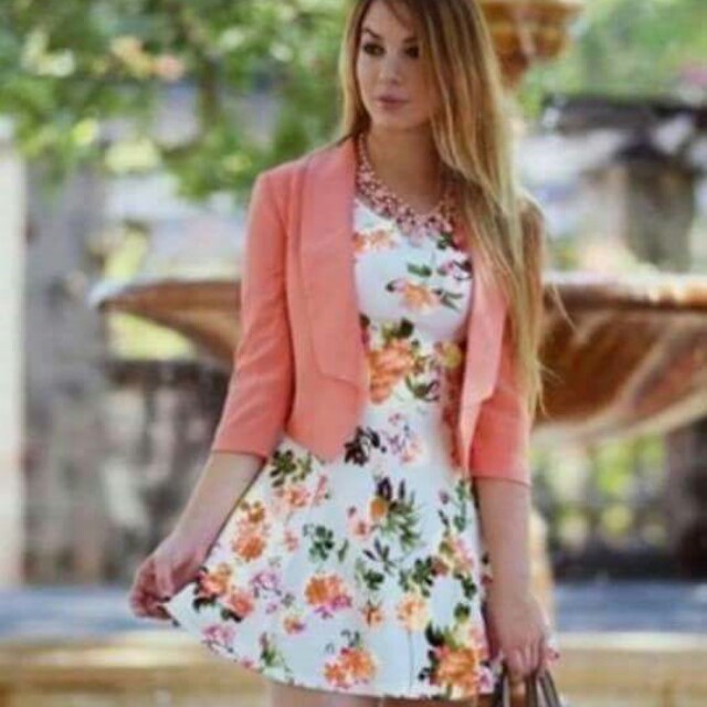 Floral dress store with blazer