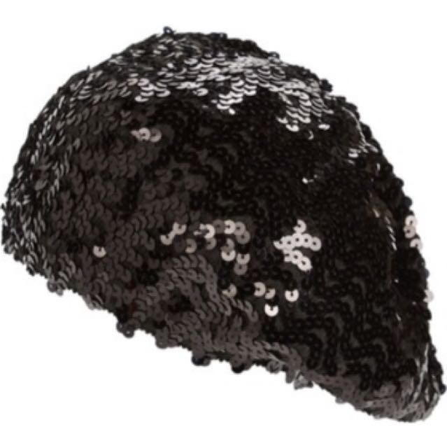 sequin beret hat