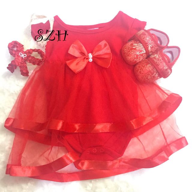 Cny Dress Shoes Bandana Bayi Anak Baju Anak Perempuan Di Carousell