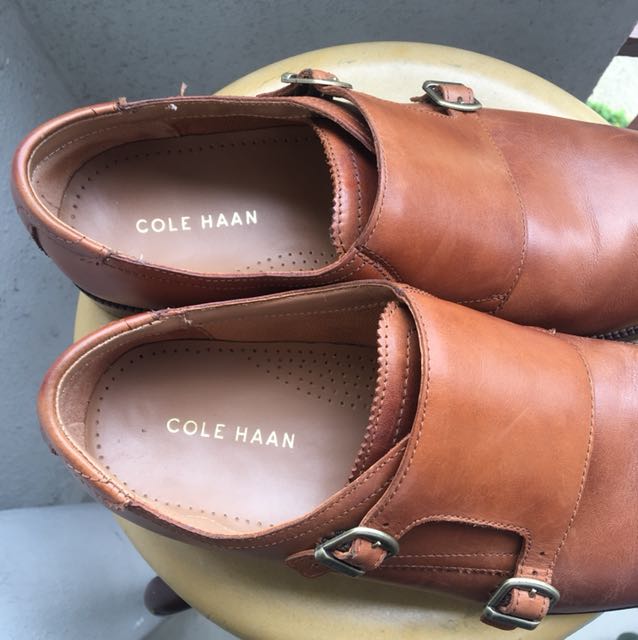 Cole Haan Double monk strap shoes Tan color