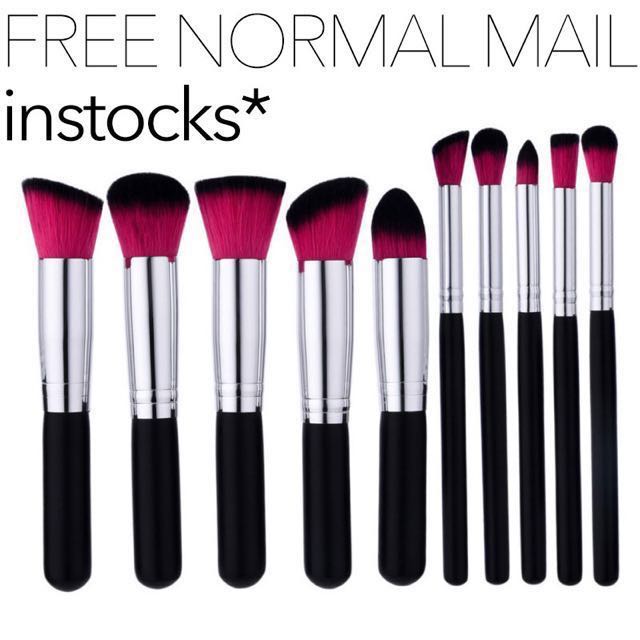 Hot Pink Black Makeup Brush Set - Pink And Black Makeup Brushes Hot Pink Black Makeup Brush Set - Pink And Black Makeup Brushes