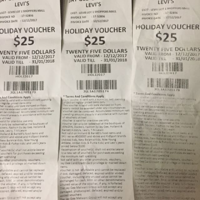 Levis Voucher, Tickets & Vouchers, Vouchers on Carousell