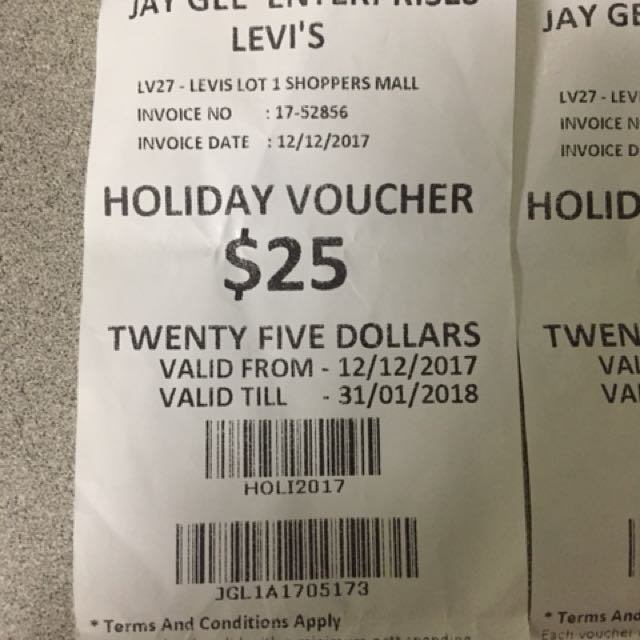 Levis Voucher, Tickets & Vouchers, Vouchers on Carousell