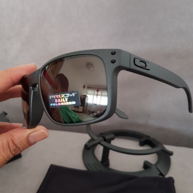 Oakley holbrook steel color frame prizm daily polarized lens oo9102-b5,  Men's Fashion, Watches & Accessories, Sunglasses & Eyewear on Carousell