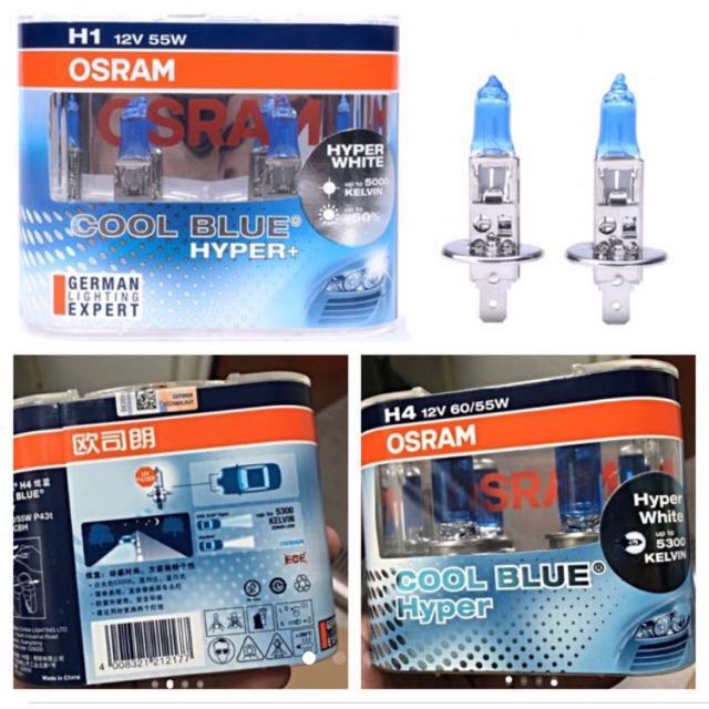 Osram 5000k H7 H4 H1 H11 Hb3 Hb4 Cool Blue Hyper Car Accessories On Carousell