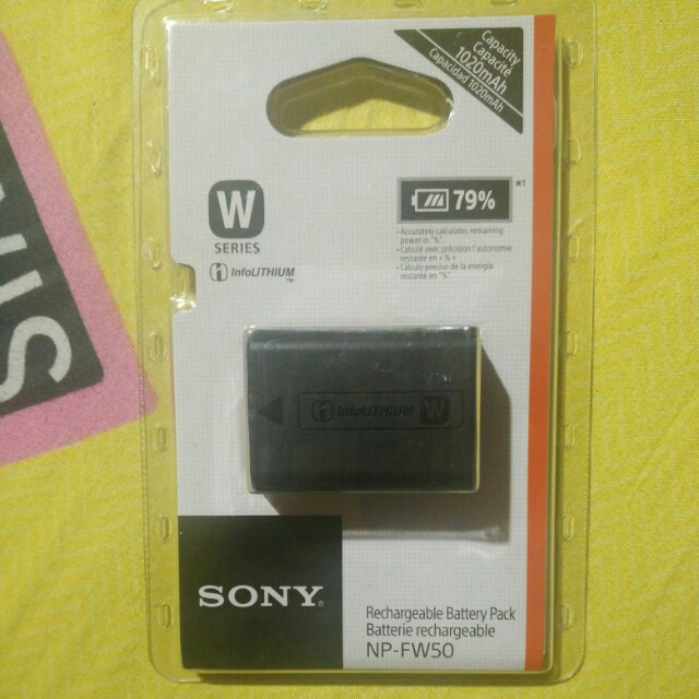 Sony Battery InfoLITHIUM (Category: Batteries & Chargers) located in Bulacan. Submitted by arabaella (Listing ID 151750868, Image 1). Description: Sony Rechargeable battery pack W series InfoLITHIUM 1020mAh capacity The "InfoLITHIUM" is a lithium ion battery pack which can exchange data with compatible electronic equipment about its energy consumption. Sony recommends that you use "InfoLITHIUM" battery. Original price SGD 120.00 From Harvey Norma