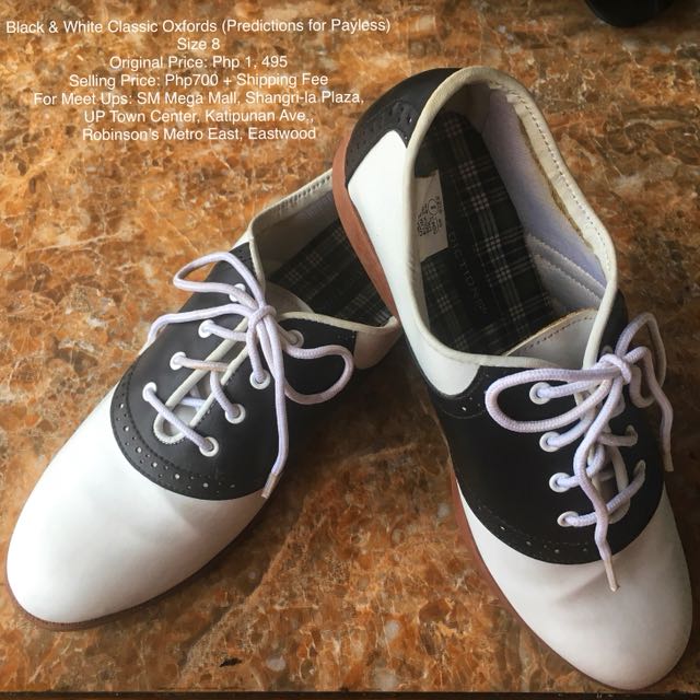 Black \u0026 White Classic Oxfords, Women's 