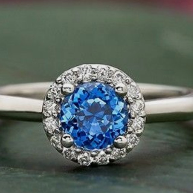 Blue Safir Srilangka 1crt Ring Gold Diamond Fesyen Wanita Perhiasan Di Carousell