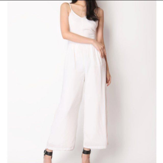 white lined jumpsuit