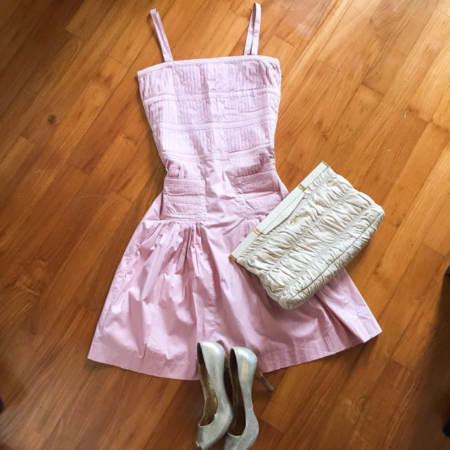 Brand New Light Pink A Line Spaghetti Strap Dress Made In Italy For Her Women S Fashion Clothes Dresses Skirts On Carousell