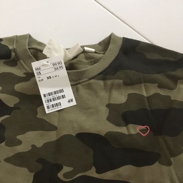 Camo Sweater H M Women s Fashion Coats Jackets and Outerwear on Carousell
