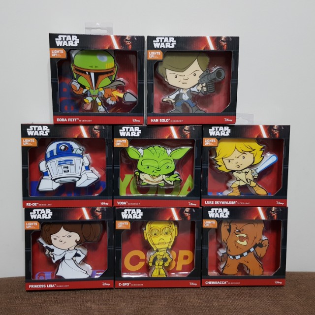 Disney Star Wars 3d Deco Lights Up Wall Decor Toys Games Toys On Carousell Star wars spaceship 3d night light 7 color change led desk lamp touch room decor. carousell