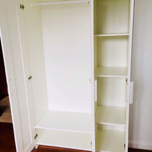 IKEA Brimnes Wardrobe (3 doors white), Furniture & Home Living