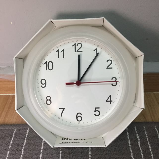 Ikea RUSCH Wall Clock, Furniture &amp; Home Living, Furniture, Shelves ...