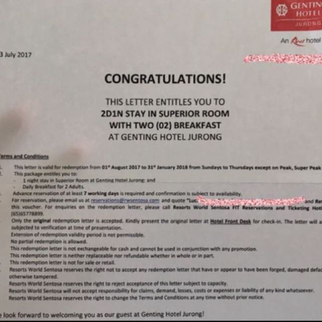 Jurong Genting Hotel Superior Room With Breakfast Tickets Vouchers Local Attractions Transport On Carousell