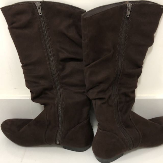 Lower East Side brown suede boots Women s Fashion Footwear Boots on Carousell