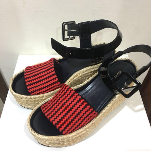 春色3カラー✧ CELINE strap wedge sandal 95mm 36 - 通販 - www