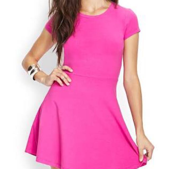 hot pink skater dress