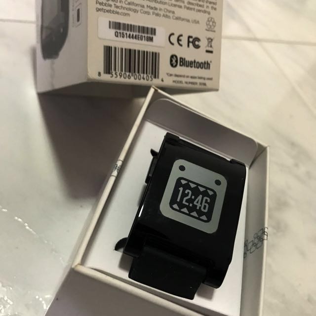 Pebble 301BL Black Smartwatch Mobile Phones Gadgets