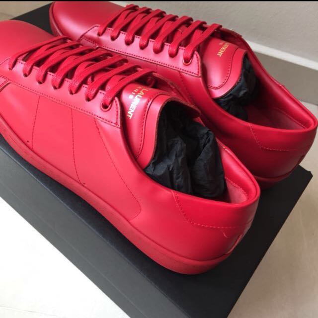 Saint laurent discount red shoes