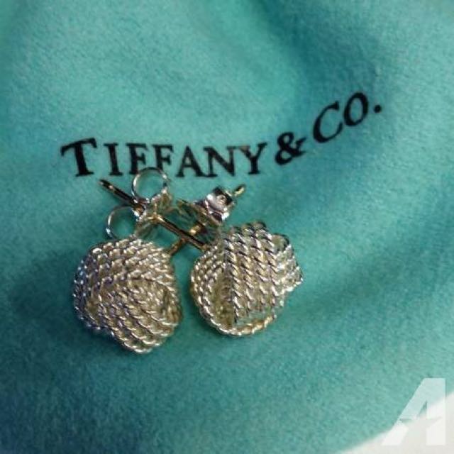 Tiffany silver knot earrings store