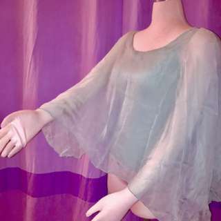 Light blue flowy top