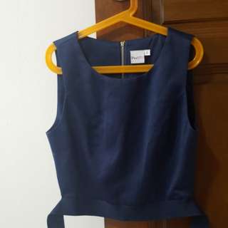 ⚘Purpur Crop Top: Navy Blue