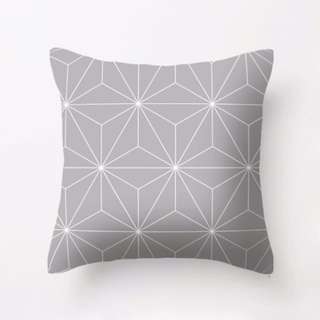Silver Geometric Diamond Throw Pillow Cushion Cover