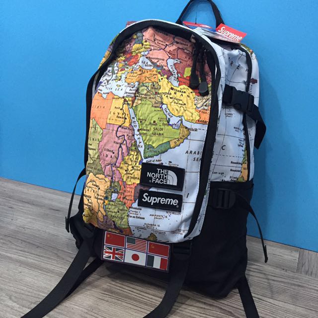 North face supreme map backpack hot sale