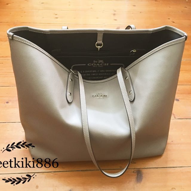 coach grey tote bag