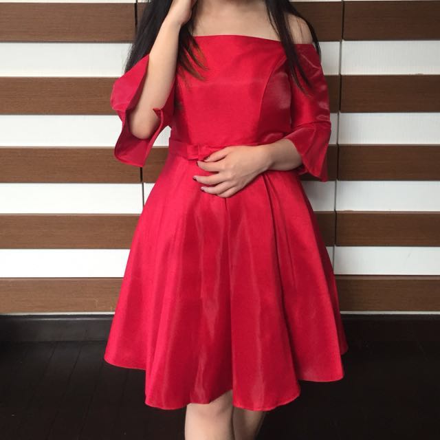red dress with corset