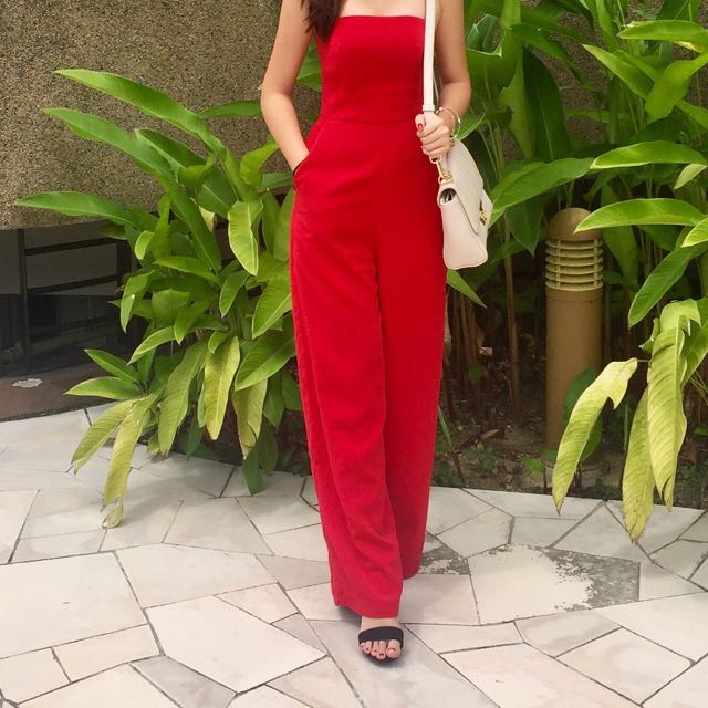 Red tube jumpsuit outlet