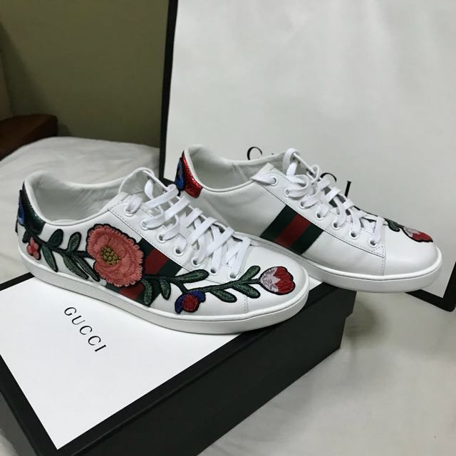 Gucci ace floral embroidered sneakers 2025