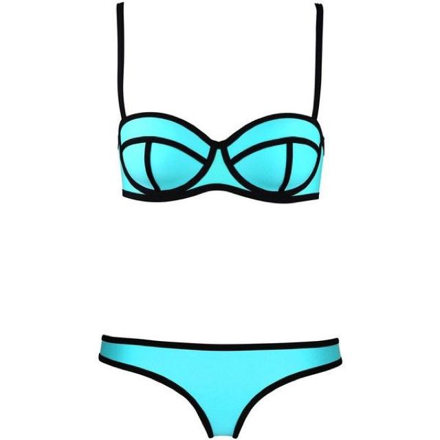blue triangl bikini