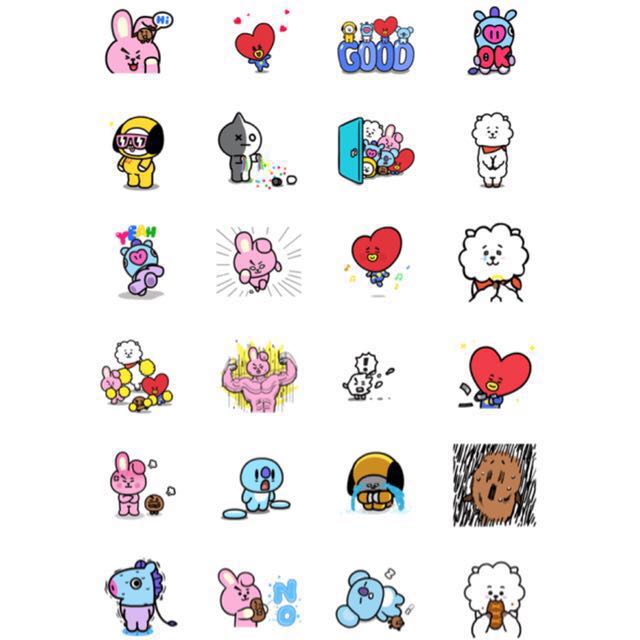 bt21 stickers k wave on carousell