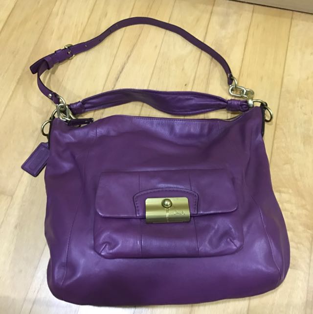 Purple coach hobo bag shop
