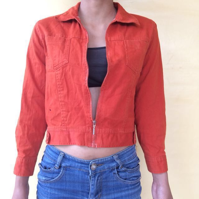 burnt orange jean jacket