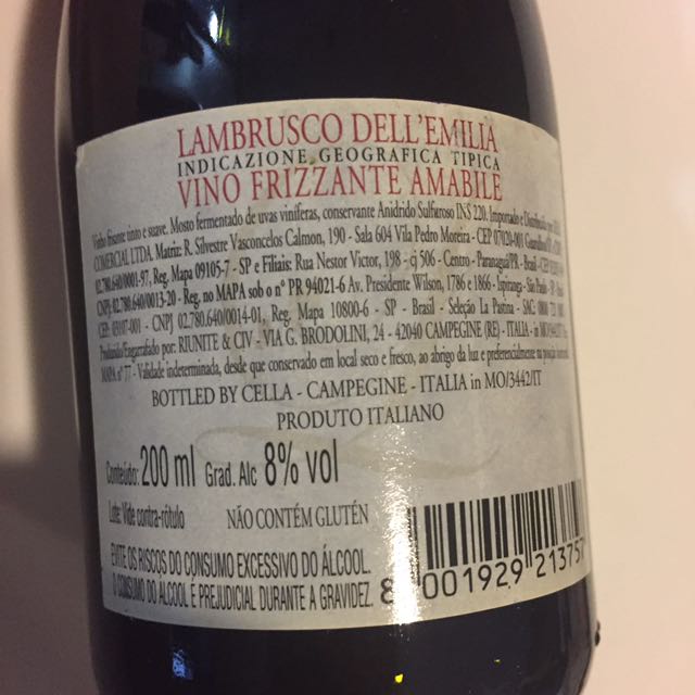 Fratelli cella Lambrusco red wine, Food & Drinks, Alcoholic Beverages