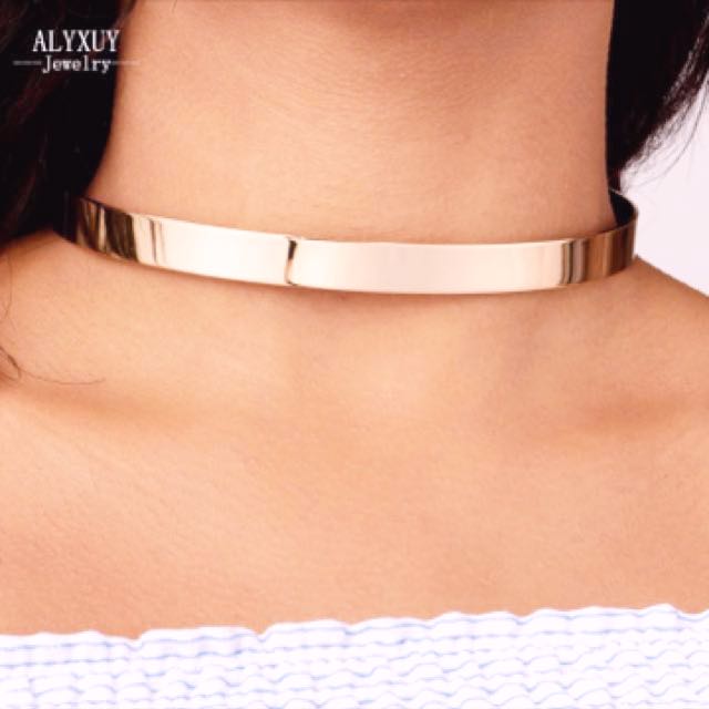 Gold Plate Necklace Choker