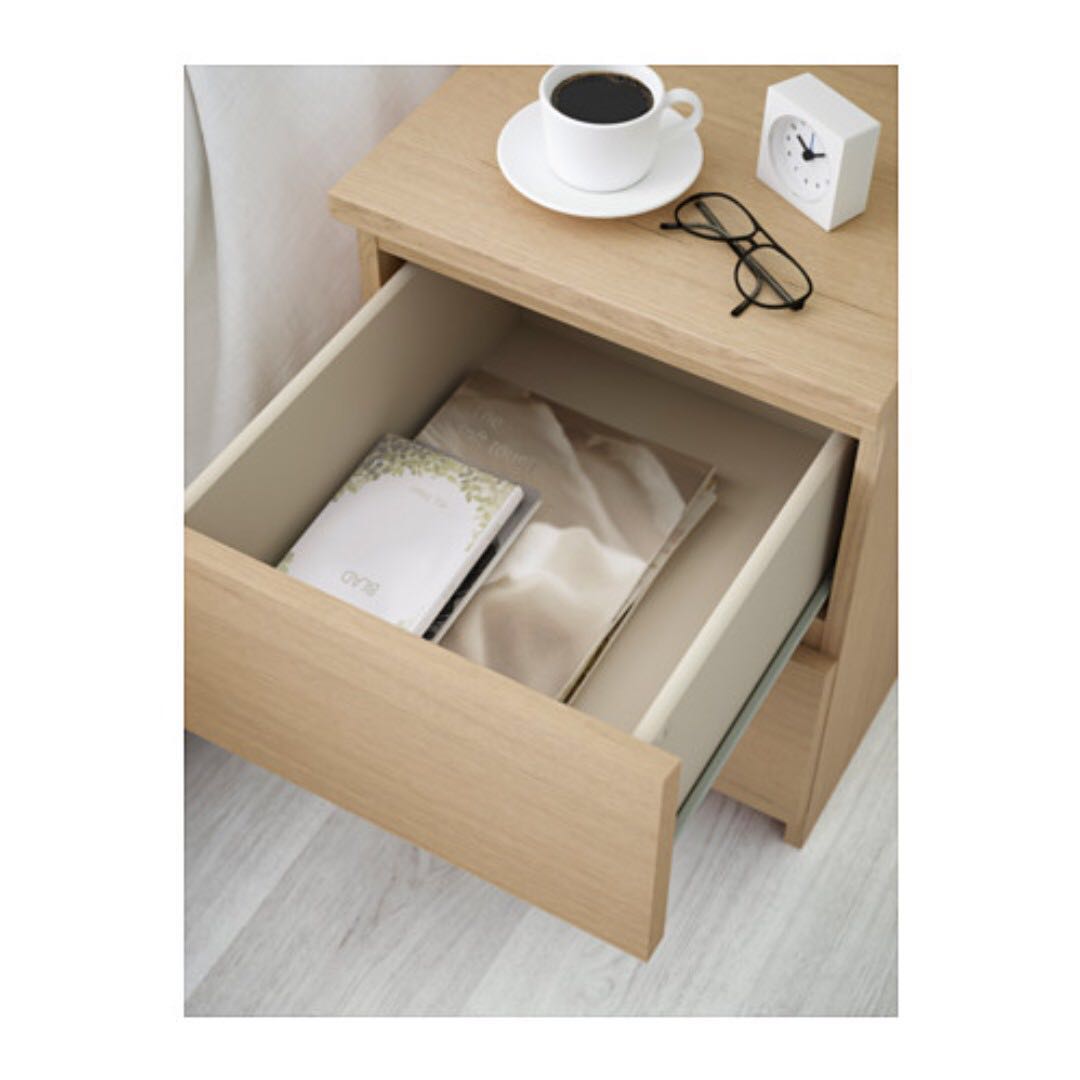 Ikea Malm Bedside Table Furniture Shelves Drawers On Carou