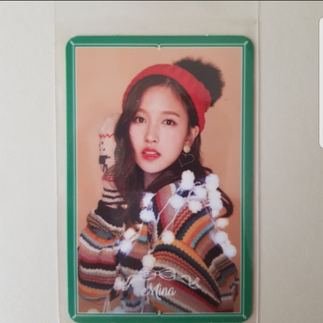 12 Twice Merry Happy Heart Shaker Mina Type A Photo Card Official K Pop Ebay