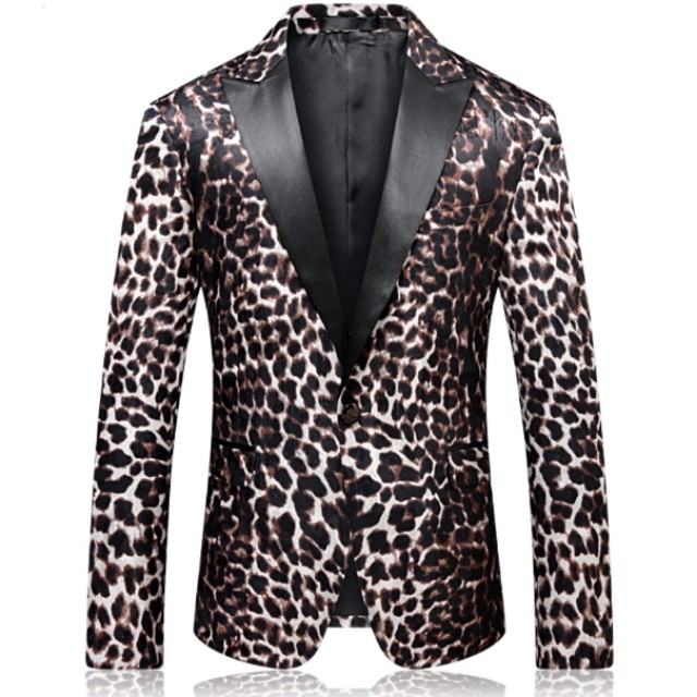 Men Leopard Print Blazer Casual Blazer Men S Fashion Clothes On Carousell